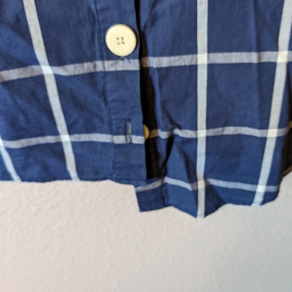 ZARA TRF Mini Dress Short Sleeve Blue Plaid Button Up TRF Collection Sz.S - Picture 6 of 8